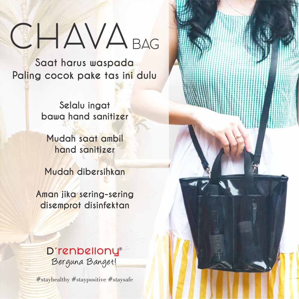CHAVA BAG DRENBELLONY, TAS WANITA NEW NORMAL / HANDBAG SANITIZER ORGANIZER / TAS ANTI CORONA