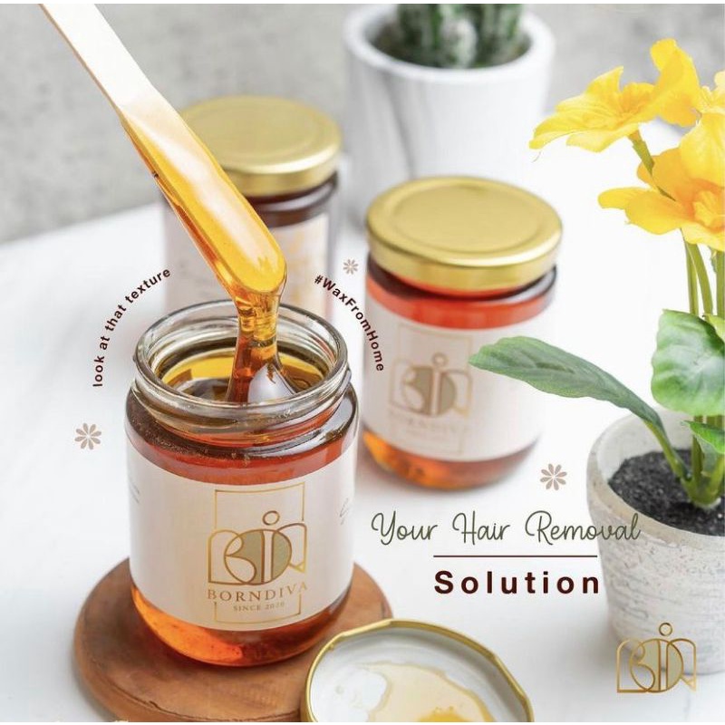 BORNDIVA SUGAR WAX (330 GR) | COLD WAX | WAXING | PENCABUT BULU | FREE STRIPWAX & SPATULA