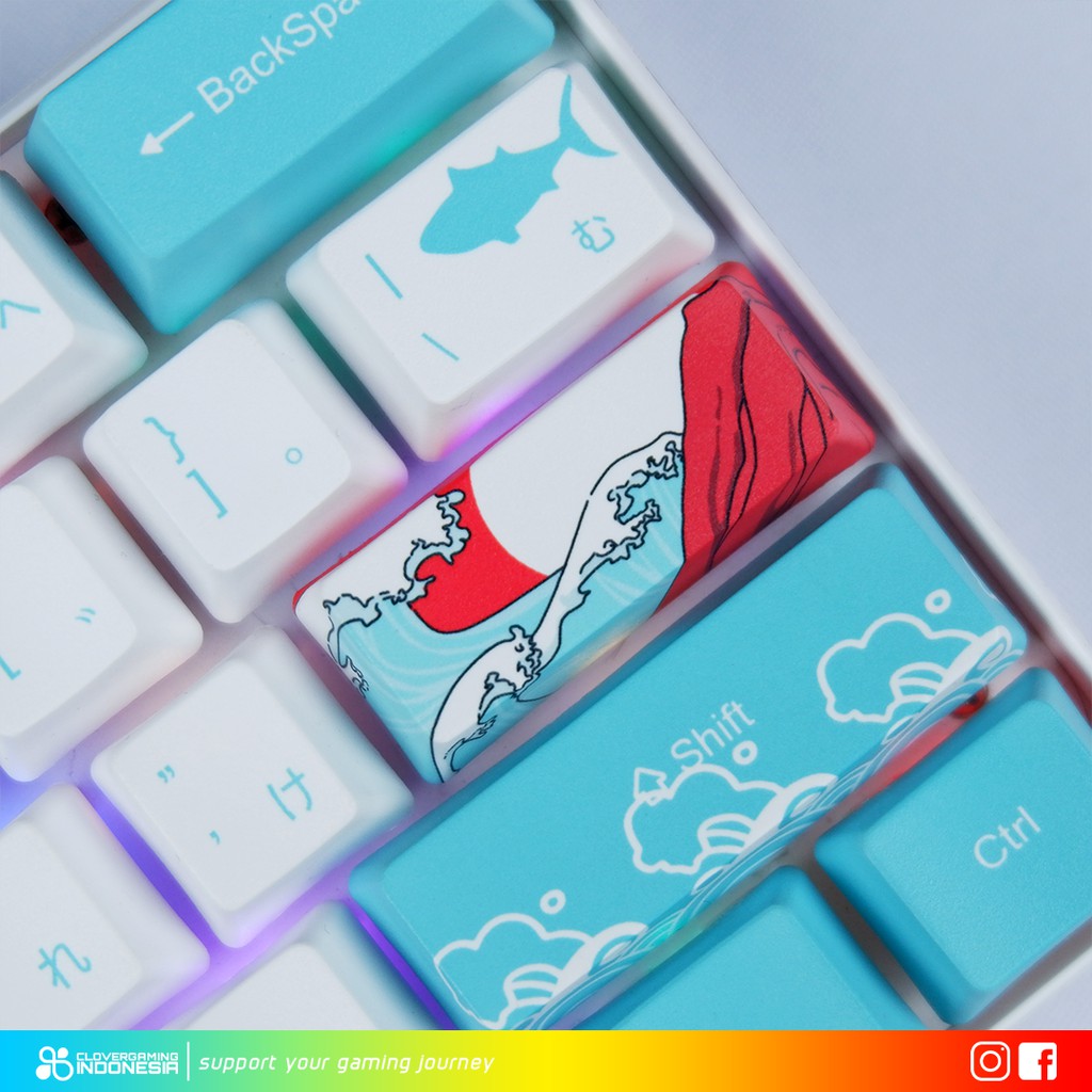 Keycaps Coral Sea Japanese PBT Space Bar Spacebar 6.25U Dye Sub - Ukiyo Keyset