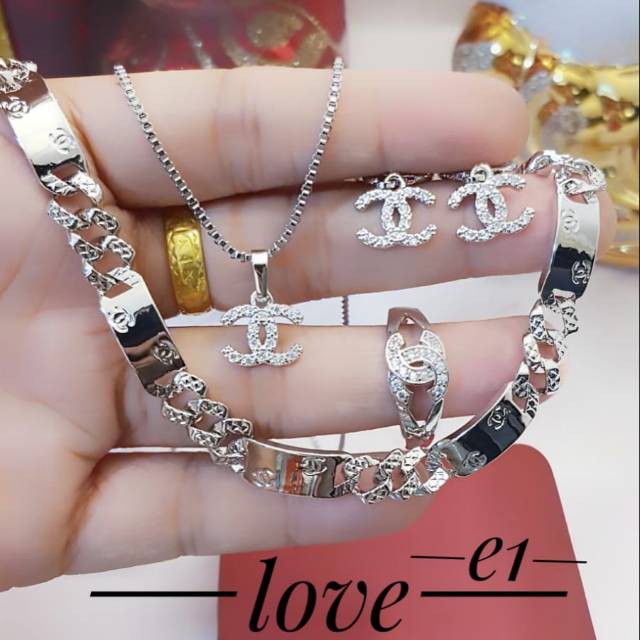 Xuping set perhiasan lapis emas putih 2145