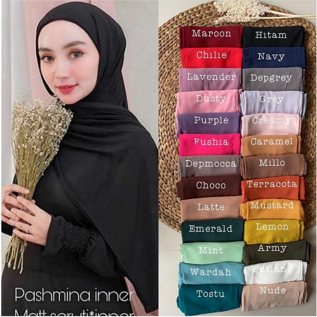 pasmina inner 2in1TERBARU PASHMINA INNER CERUTY BABYDOLL PREMIUM /PASHMINA CERUTY+INNER 180 x 75cm