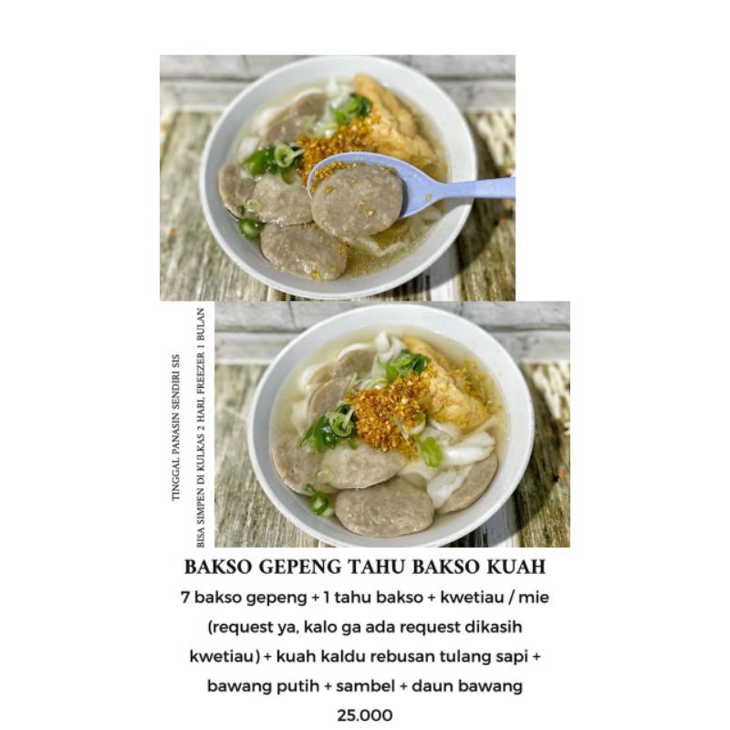 

Bakso Gepeng Tahu Bakso Kuah Kaldu Asli