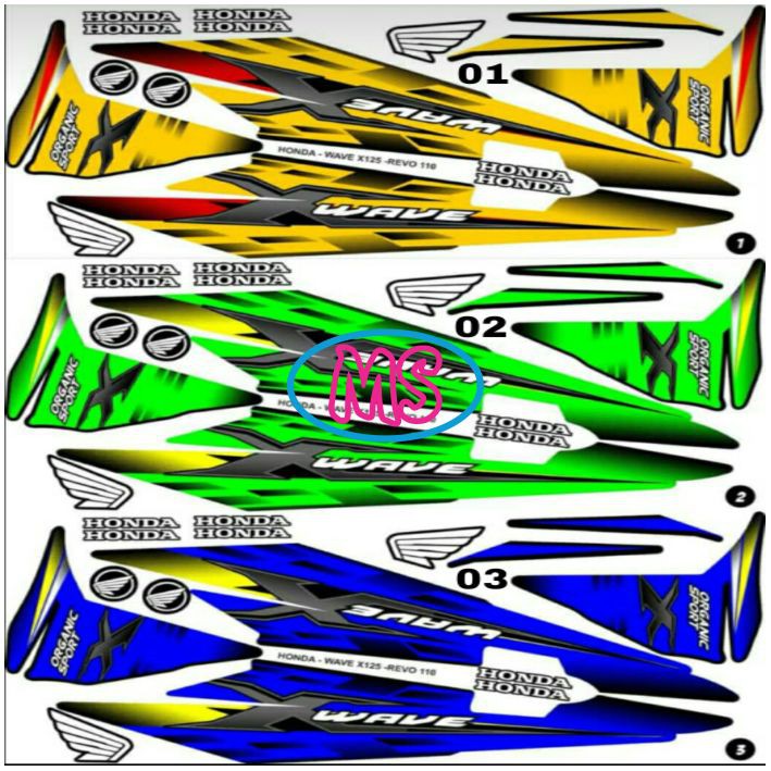 Hnd115 Stiker Motor Sticker Striping Honda Revo 110 Wave X Variasi