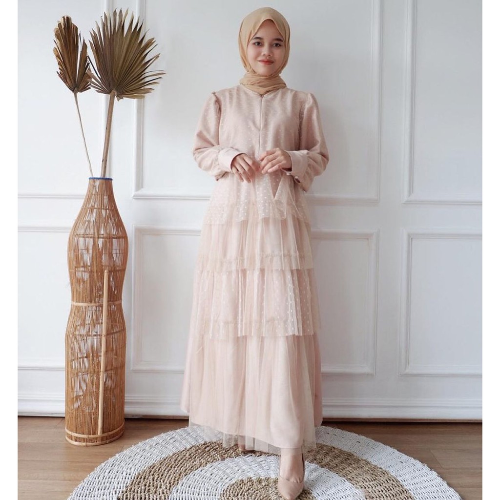 JULIA TULLE DRESS / DRESS PESTA / DRESS KONDANGAN / BAJU SERAGAMAN / BUSUI FRIENDLY