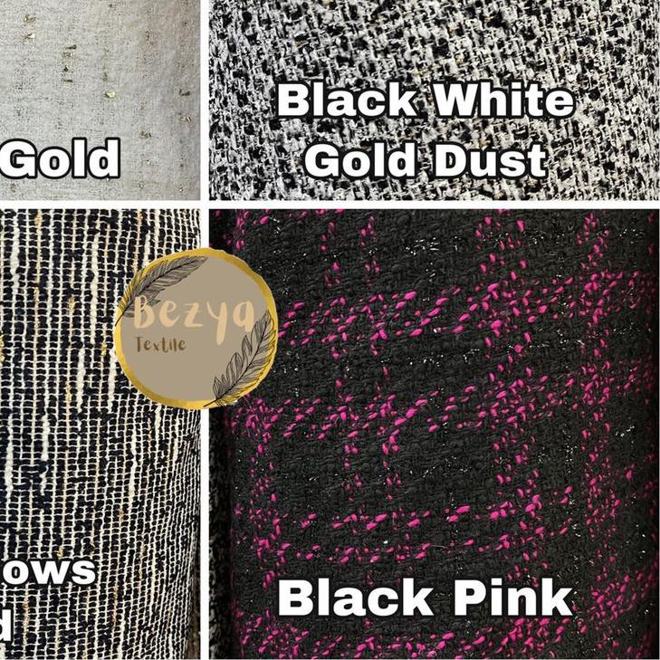 ✩ Kain Tweed /Kain Chanel / Linen Fancy / Tweed / Tweed Import / Kain Wool Rajut Acrylic Bahan Blaze
