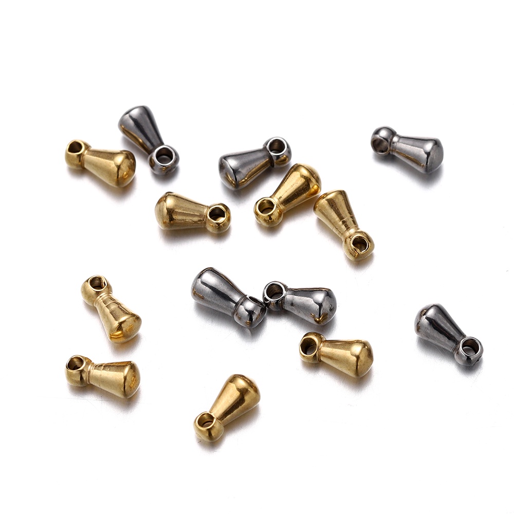 10pcs Liontin Bentuk Tetesan Air Bahan Stainless Steel Untuk Membuat Perhiasan