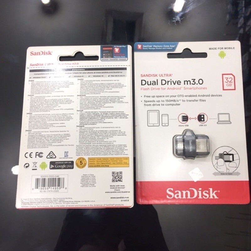 SANDISK ULTRA DUAL DRIVE M3.0 32GB USB 3.0 OTG FLASH DRIVE