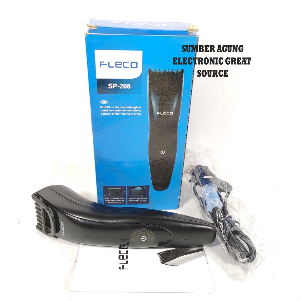 Fleco SP208 Hair Clipper Adjustable Pencukur Rambut Jenggot Panjang Bisa Diatu