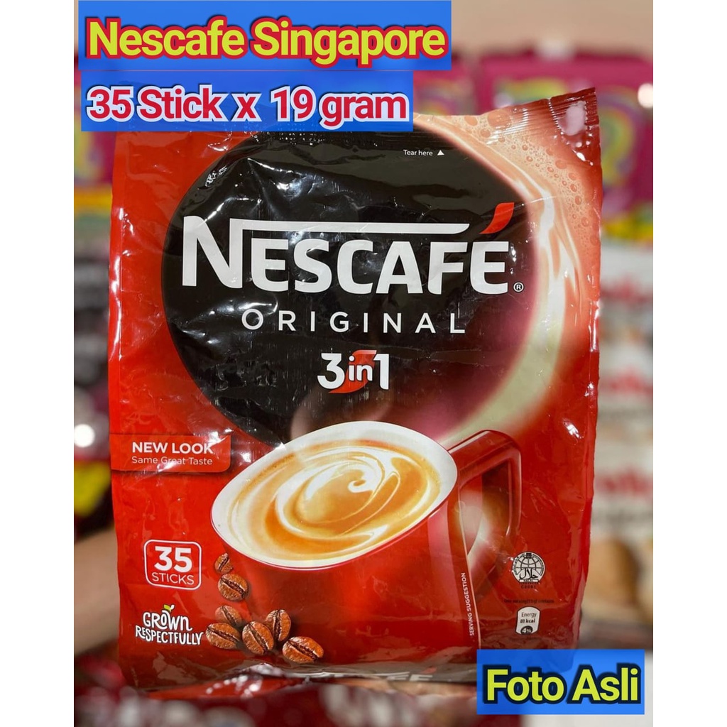 Nescafe Singapore 3 In 1 Coffee Original 35sticks x 19gr / Kopi o