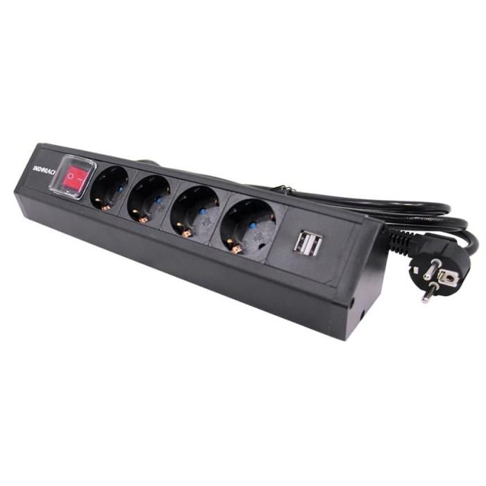 Kvm | Pdu4G2 - Desktop Pdu 4 Outlet Germany Socket With 2Port Usb - Indorack