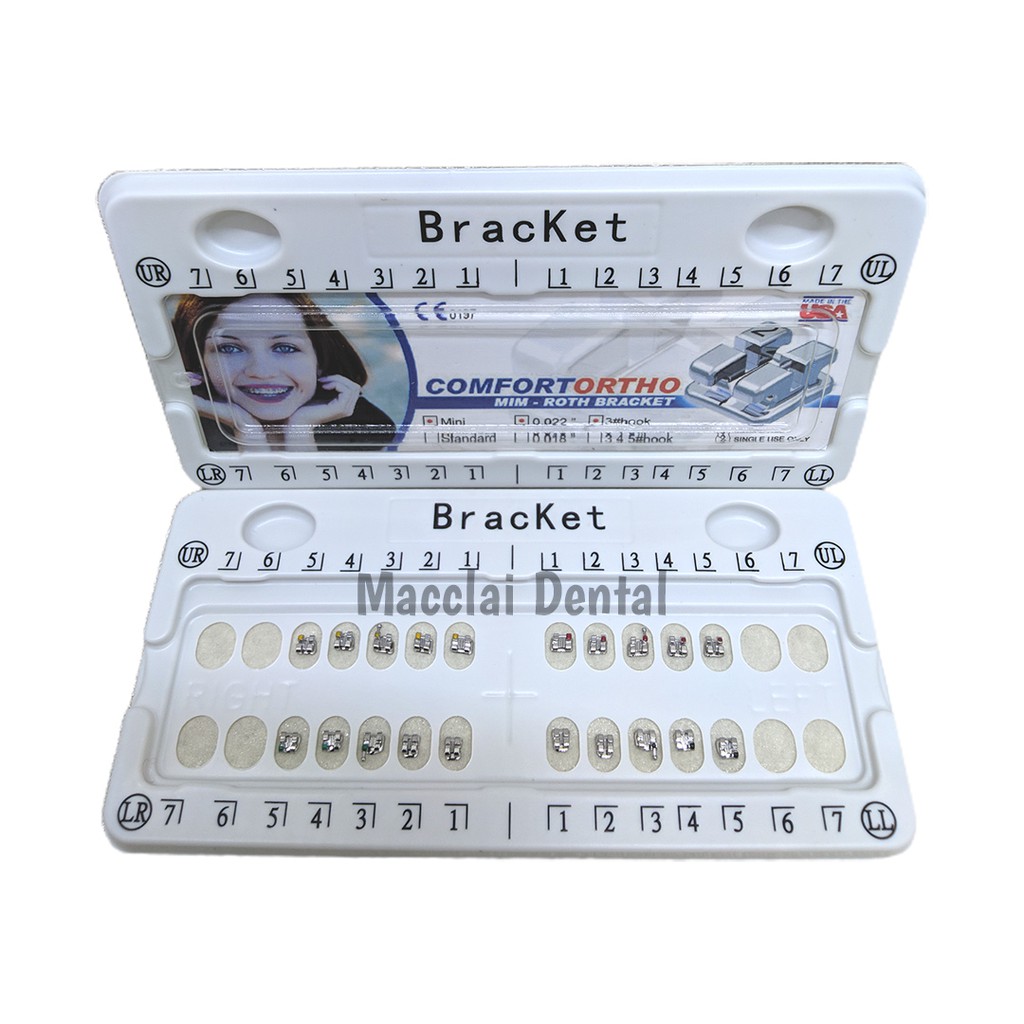 DENTAL BRACKET COMFORT METAL BEHEL GIGI ROTH 022 018 WITH HOOK // NO HOOK