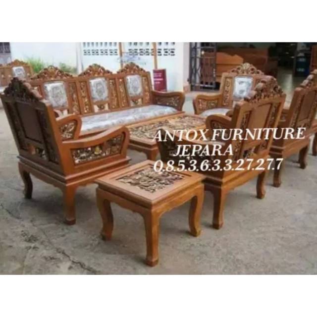 Kursi tamu Hongkong ukiran asli mebel Jepara