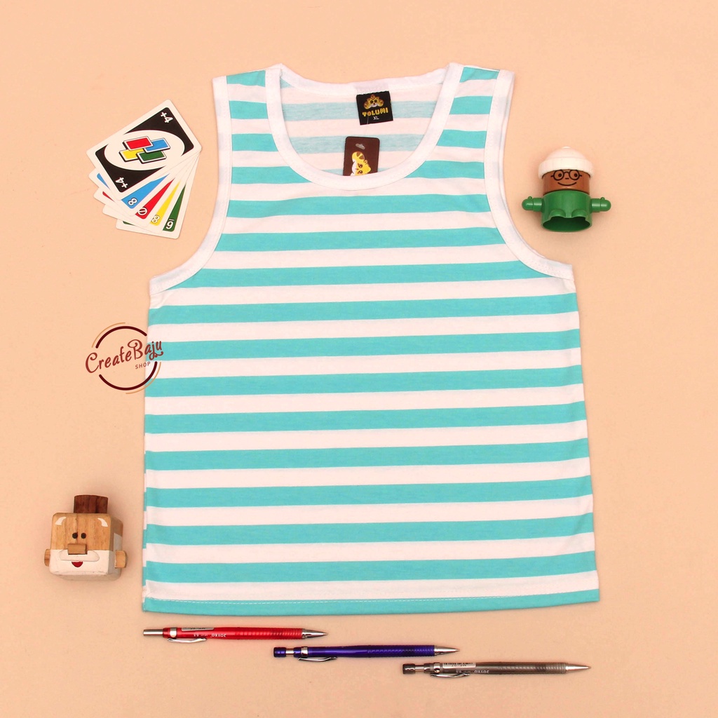 SINGLET ANAK LAKI MOTIF SALUR TOSCA BAJU ATASAN ANAK PAKAIAN ANAK LENGAN BUNTUNG FASHION TRENDY