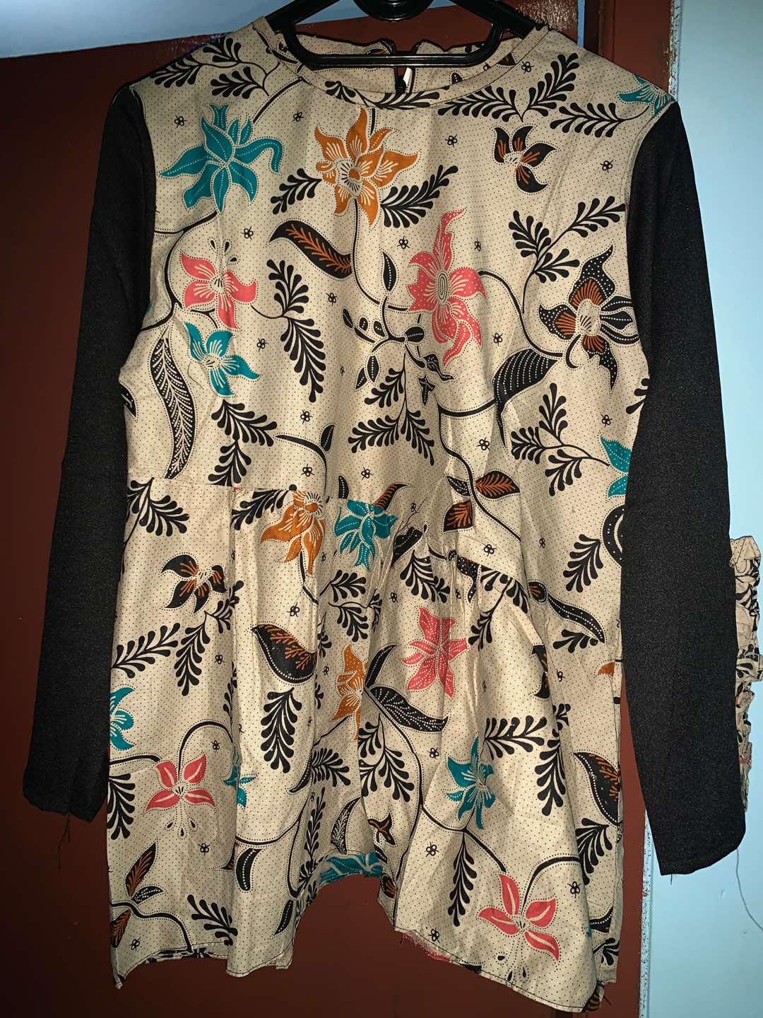 Tey-17 Batik Wanita Asj Sa Hrb026 Kenongo Kemeja Tosca Pendek