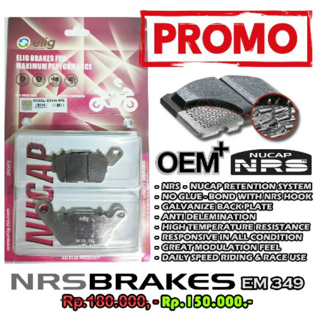Kampas Rem Depan Yamaha Lexi 125 NUCAP NRS