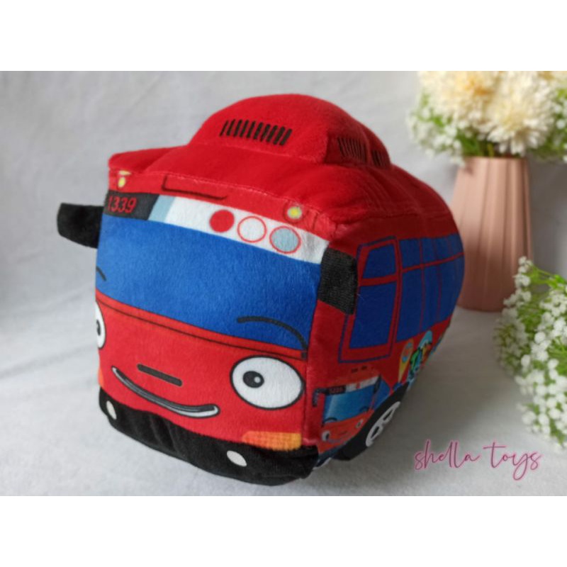 Boneka Mobil  Bus Tayo 30x20 mainan anak printing dan bordier 30x15