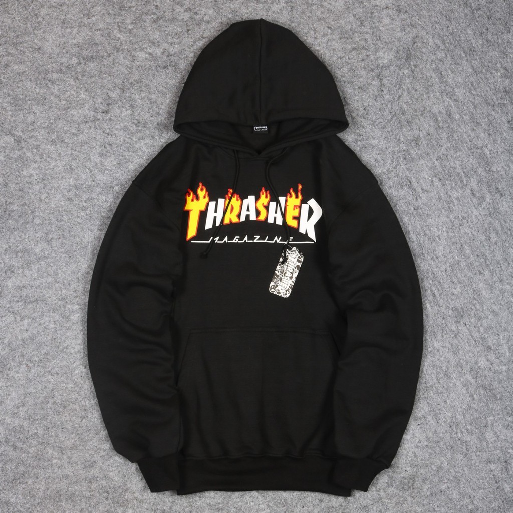 Jaket Hoodie THRASHER WHITE YELLOW WRITER Unisex Good Brand