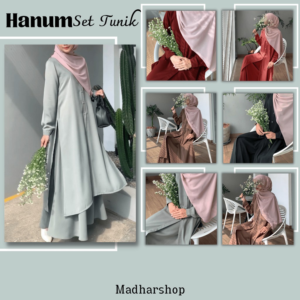 atasan wanita one set tunik + rok premium tunik busui fashion wanita muslim terbaru
