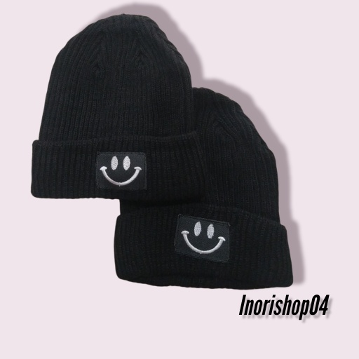 Kupluk Distro Smile Pria Terbaru Termurah Kualitas Premium//KUPLUK SMILE HITAM