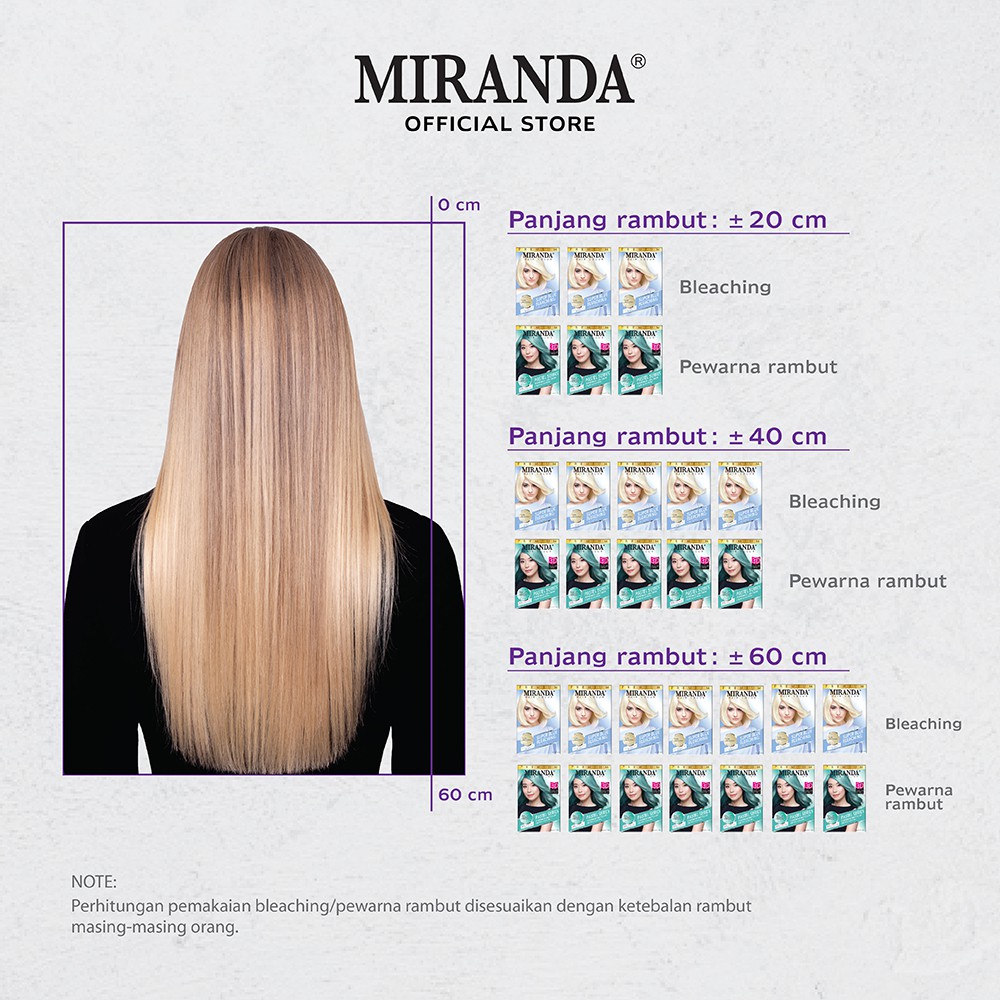 MIRANDA Hair Color (Cat Rambut Permanen) Pastel Series MCP3 Precious Turquoise 30ml