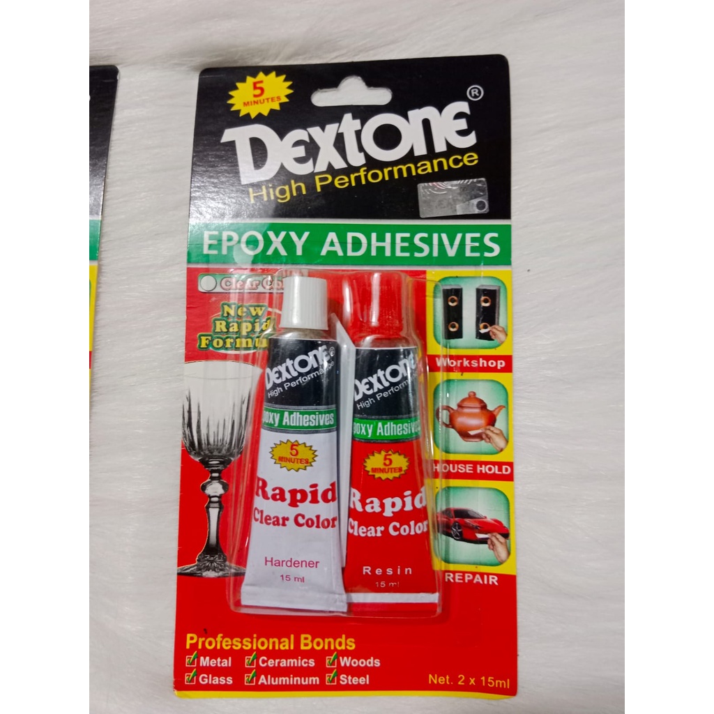 

Lem Epoxy Dextone Rapid / Clear Color 30 ml Lem Campur Serbaguna