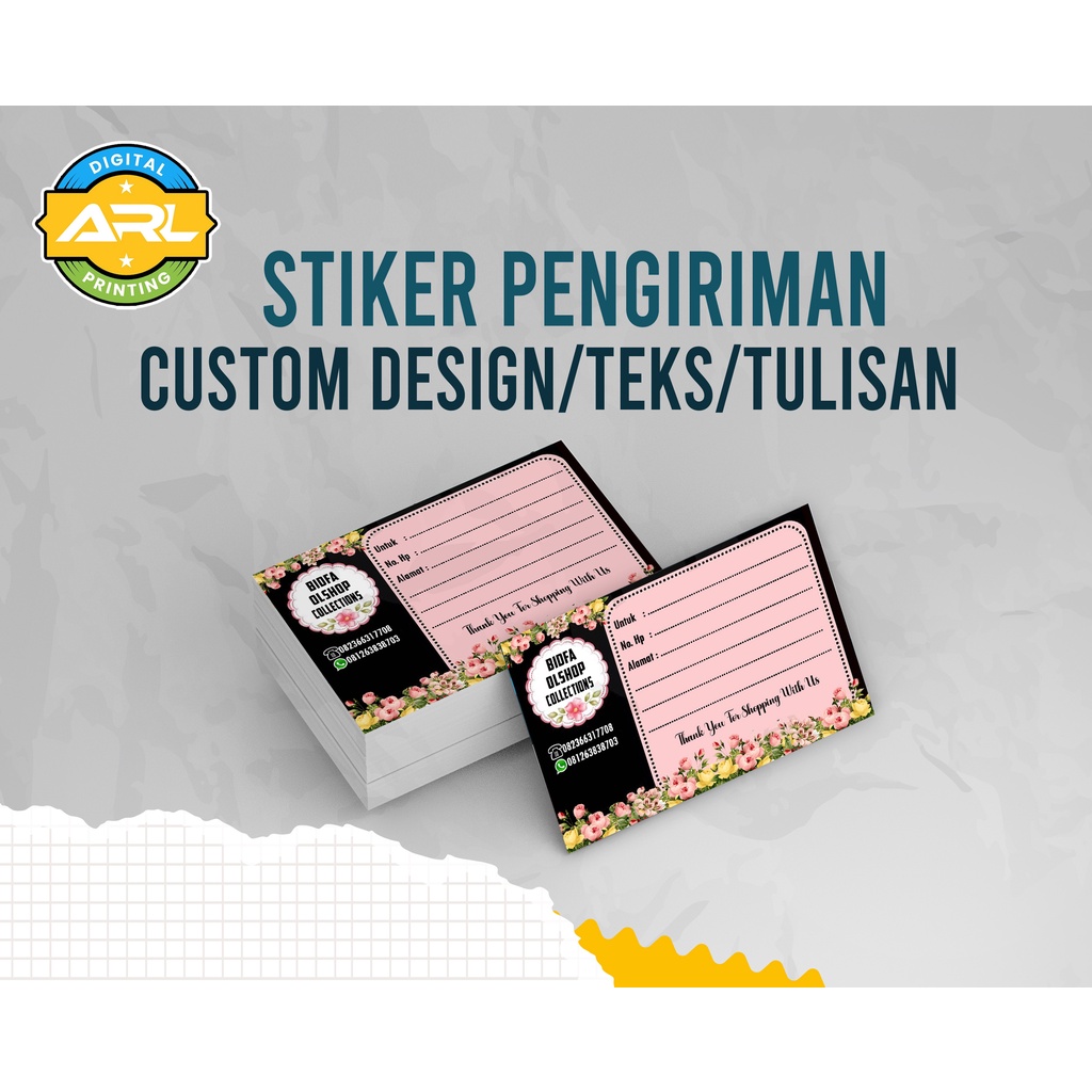 Sticker Kirim Online Shop CUSTOM Cetak Stiker Label Pengiriman Murah