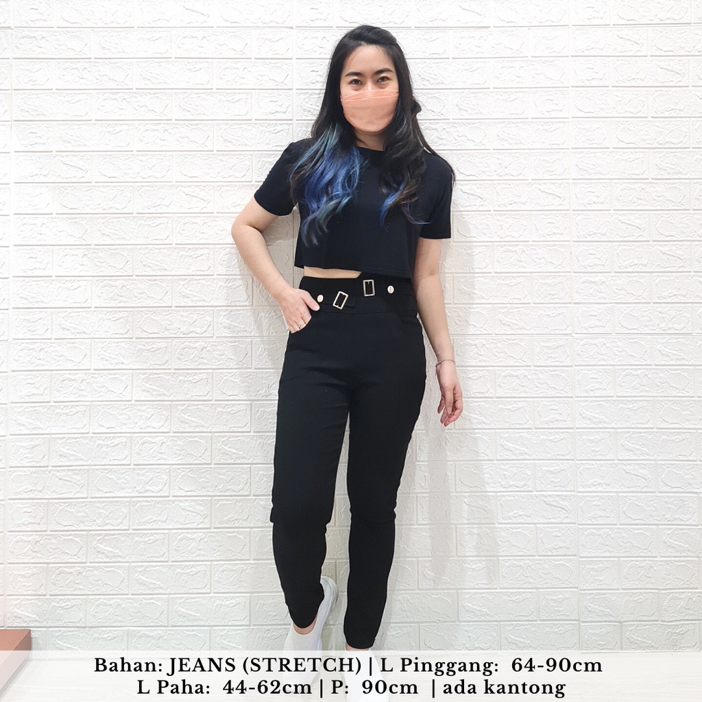 4265 newkers slim fit highwaist jeans celana import korea