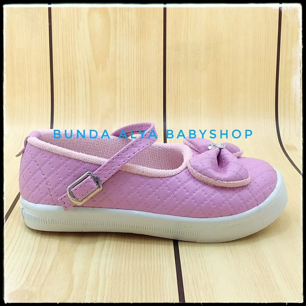 Sepatu Anak Perempuan Umur 4 Tahunan Pita - Sepatu Anak Cewek PINK Casual SALE Anti Licin Alas Karet size 29 - 30