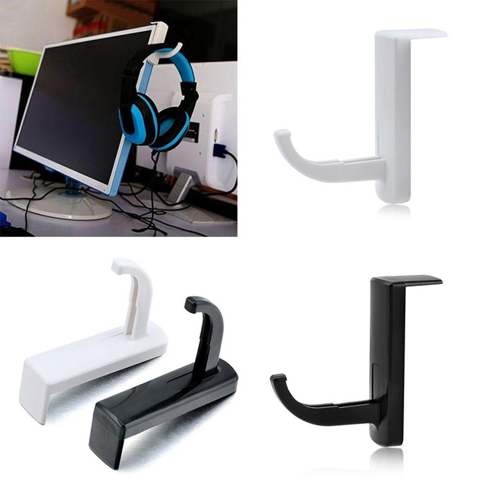 [Elegan] Headphone Stand Hanger Tahan Lama Untuk Internet Bar Hitam/Putih Aksesoris PC Dinding Stand Monitor PC