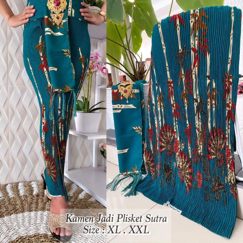 kamen jadi plisket sutra dolby include selendang