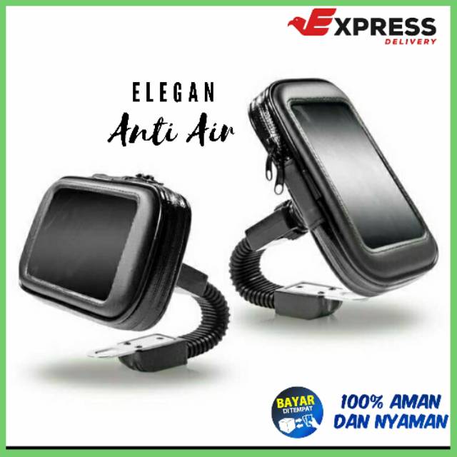 Holder Pegangan HP Smartphone Spion Motor Anti Air 6.4Inch