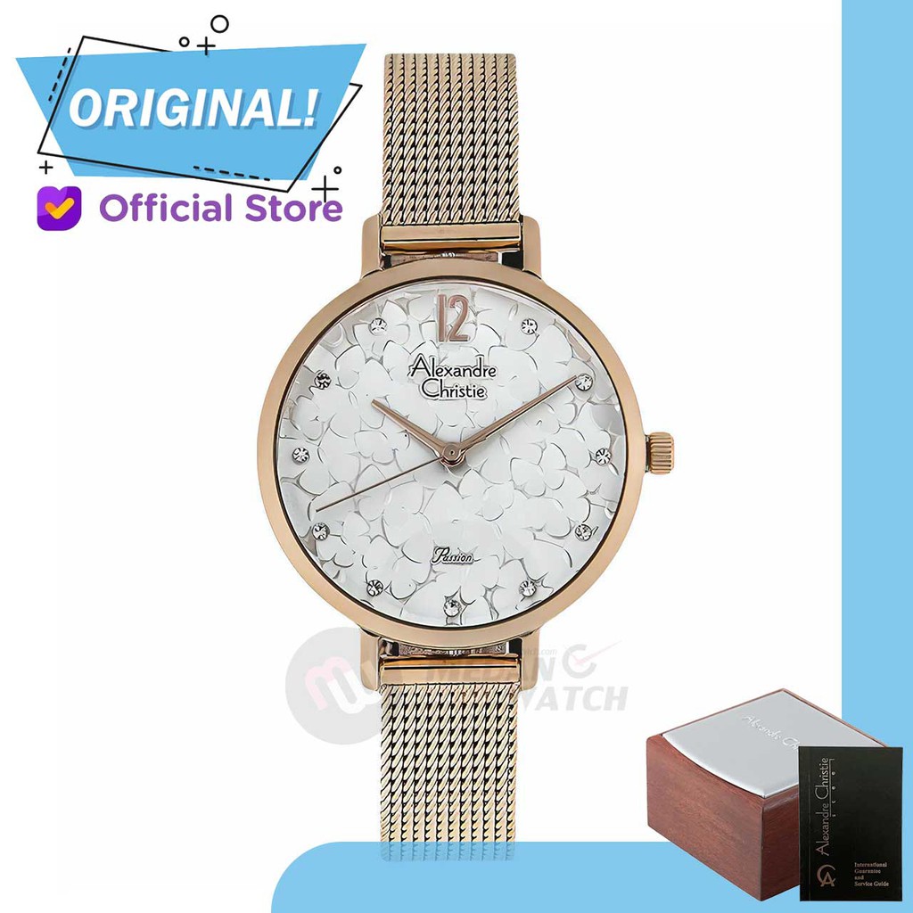 Jam Tangan Wanita Analog Alexandre Christie 2728LH AC2728 AC 2728 LH 2728 LHBRGSL Original Garansi R