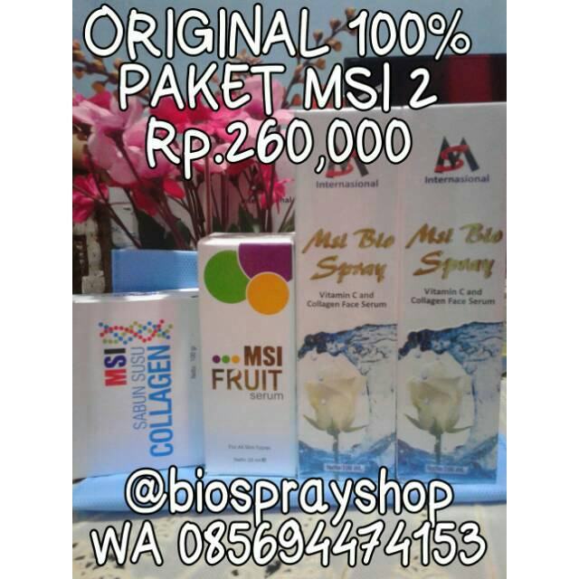 ORIGINAL MSI 100% PAKET PERAWATAN WAJAH BIOSPRAY COLLAGEN + SERUM FRUIT + SABUN SUSU COLLAGEN MSI