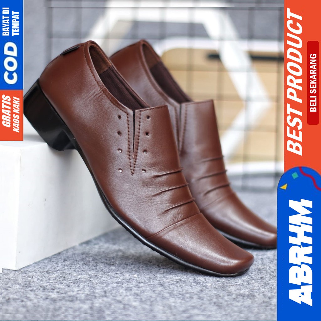 ABRHM X REMPEL Sepatu Formal Pria Sepatu Pantofel Kulit Asli Sepatu Pria Casual Ori Sepatu Kasual Oxford Kerja Kantor Kuliah Kondangan Gaya Keren Kekinian Original Murah Terlaris