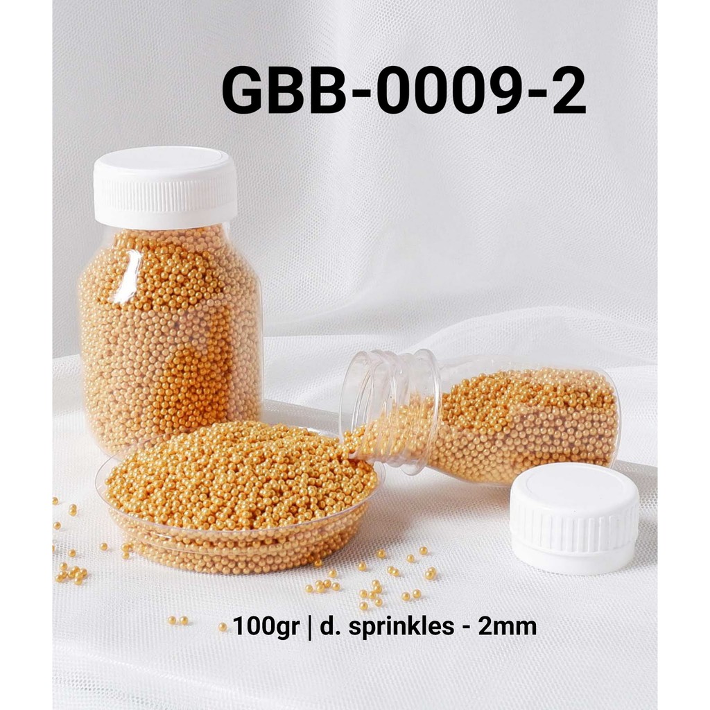 GBB-0009-2 Sprinkles sprinkle sprinkel 100 gram mutiara emas yamama baking grosir murah sprinkles cake dekorasi mutiara trimit decoration story sprinklestory sprinklesstory sprinkle story