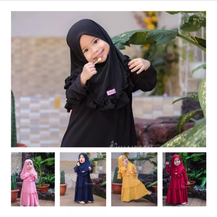 Gamis anak bayi perempuan motif rampel usia 1-2 tahun allsize