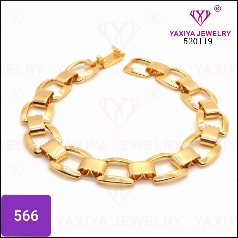 

Gelang rantai polos dewasa perhiasan imitasi lapis emas 18K 566