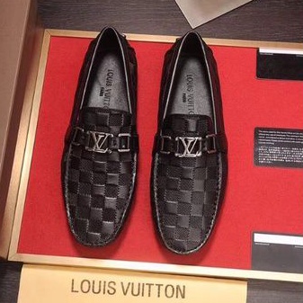(BAYAR DITEMPAT) TS SEPATU SLIP ON PRIA KULIT ASLI LOUIS3_VUITTON3_BLACK PREMIUM BNWB IMPORT VIETNAM