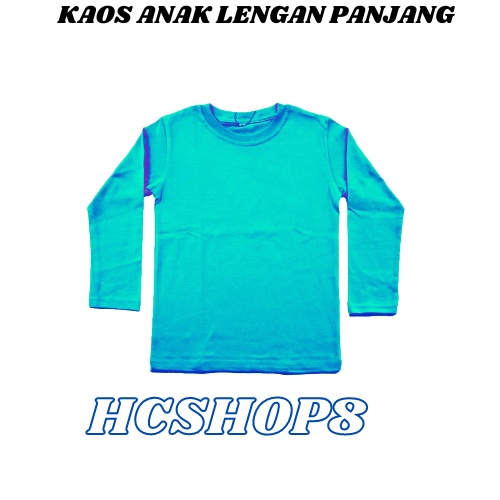 Kaos Anak Lengan Panjang Polos Unisex Cowok Cewek Usia 2-16th