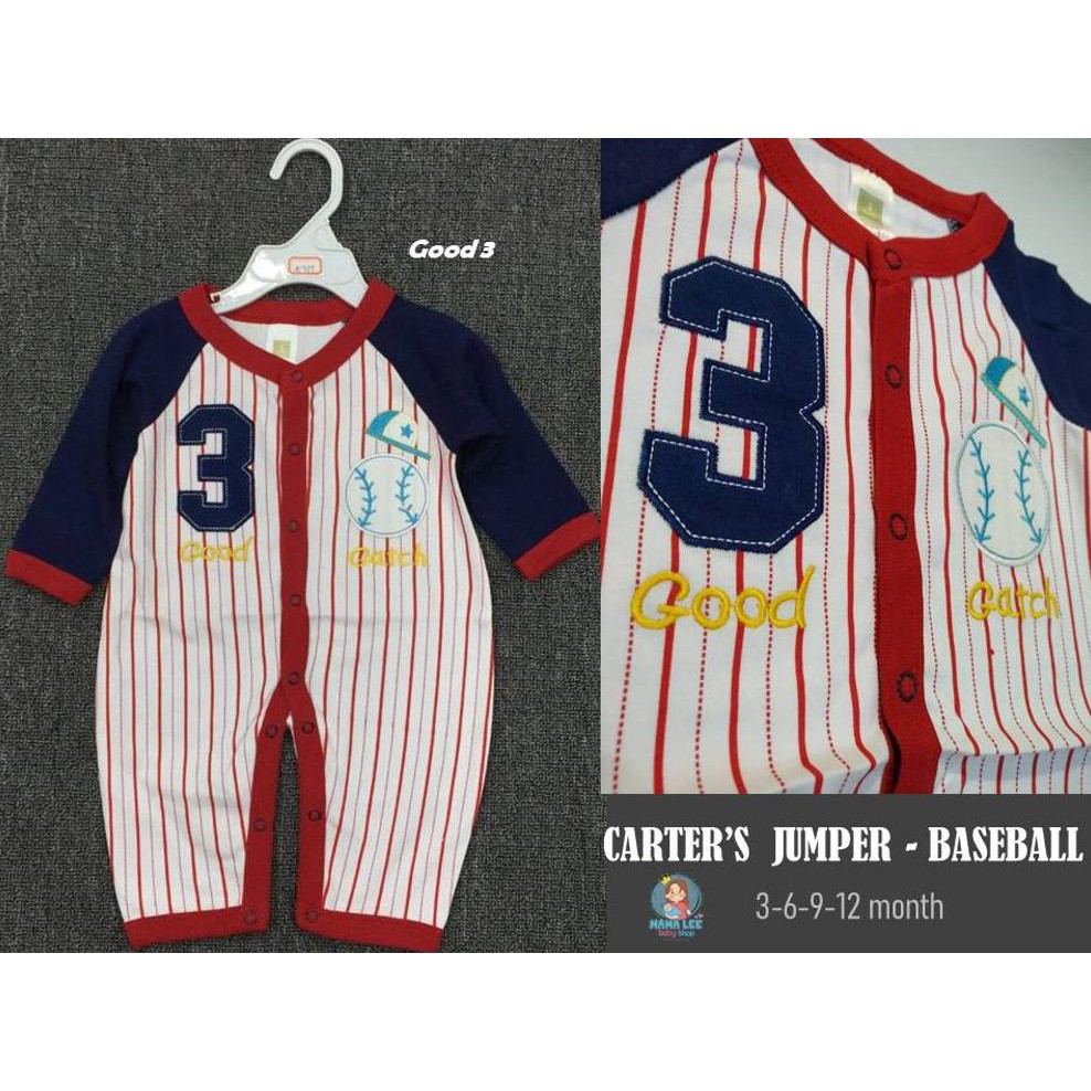 CARTERS JUMPER BASEBALL NEW BORN - 12 BULAN - CARTER BAJU BAYI - PAKAIAN BAYI LAKI-LAKI - 6 BULAN