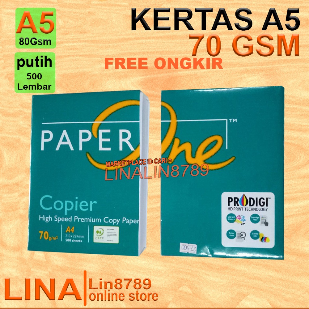 

KERTAS HVS A5 70GR MERK PAPERONE DAN RANDOM| KERTAS A4 BELAH 2 (21 cm x 14,8 cm) 1 RIM