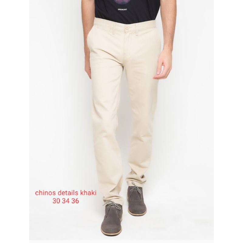 Celana chinos pria brand Details slimfit