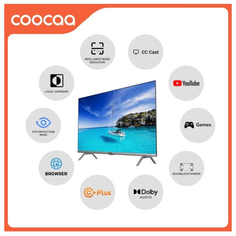 TV LED COOCAA 40 INCH SMART DIGITAL TV 40S3U 40S3 YOUTUBE GARANSI RESMI COCA COOCA KOKA