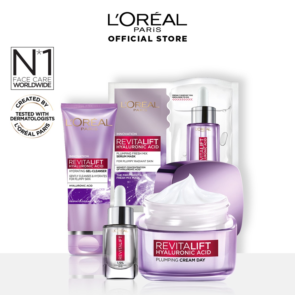 Jual L'Oreal Paris Revitalift Full Hyaluronic Acid Set(Serum, Day Cream ...