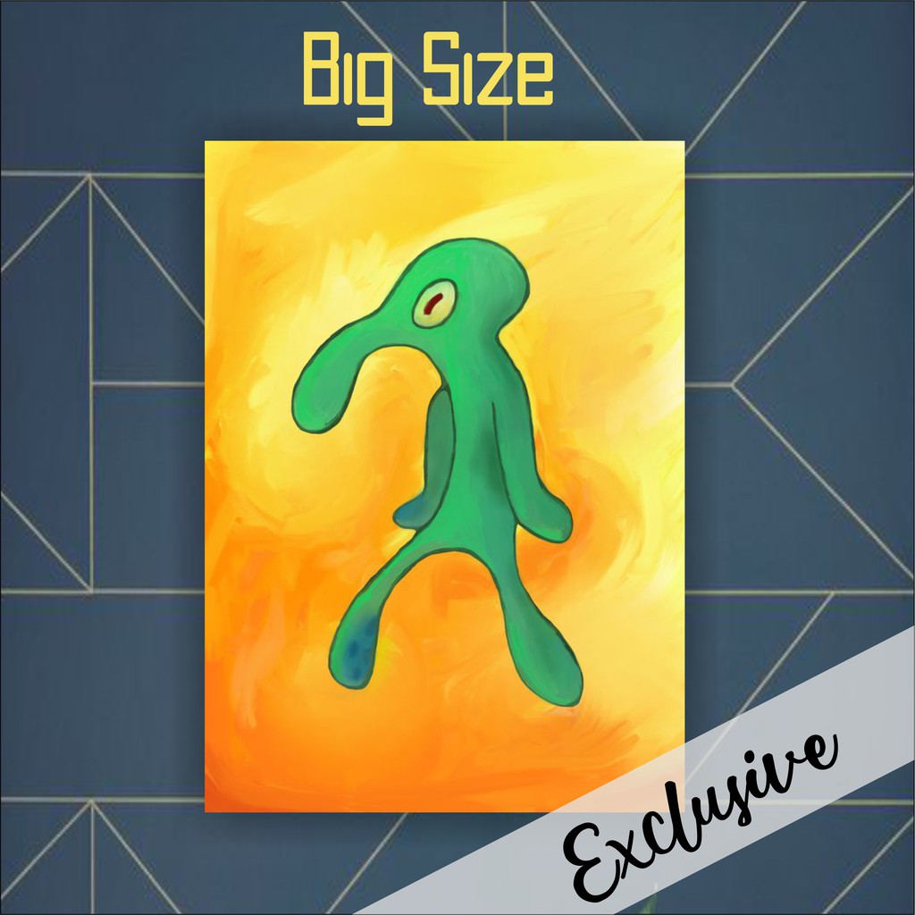 Poster Kayu Squidward Big Size Hiasan Dinding