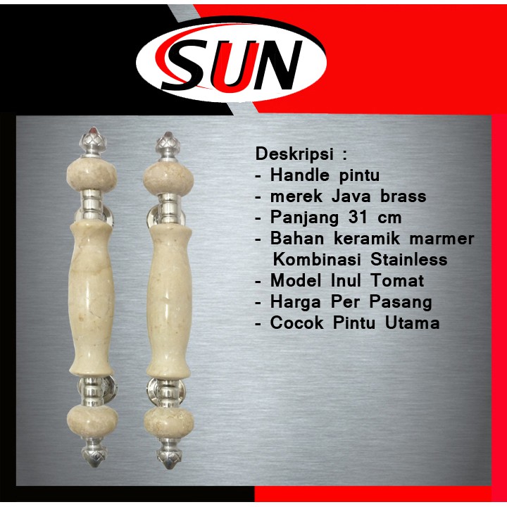 Handle Gagang Tarikan Pintu Rumah Keramik Marmer Tomat Inul