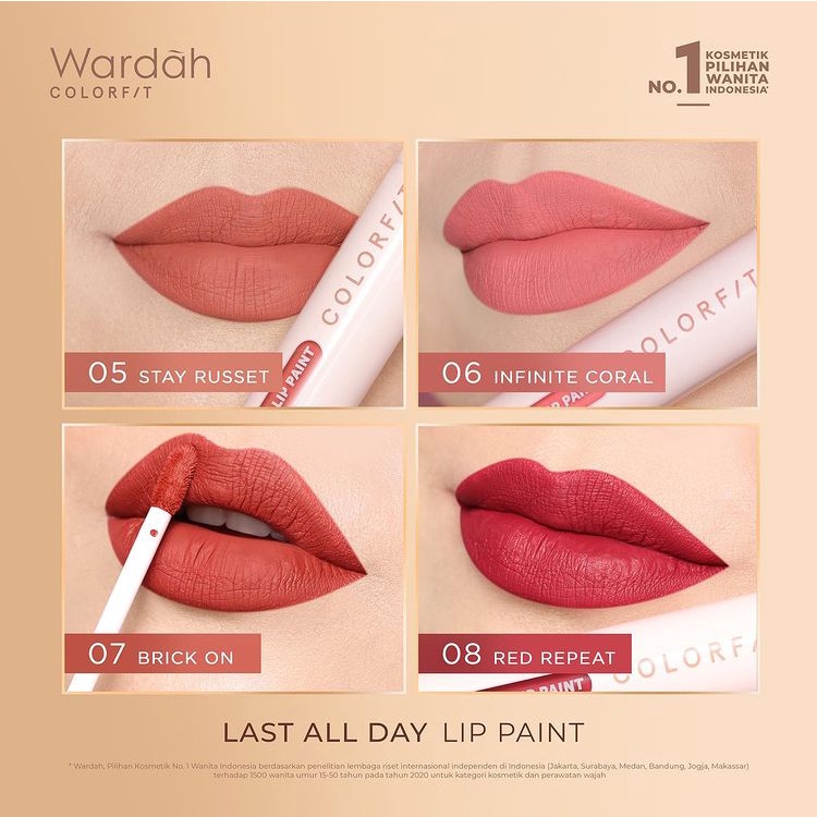 ☘️Yuri Kosmetik☘️ Wardah Colorfit Last All Day Lip Paint 4.2 g