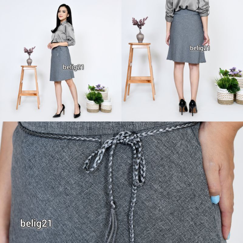 Rok Pendek Wanita Model a / Rok Kerja Hitam Bahan Polos / Rok Kantor Formal line a / Rok