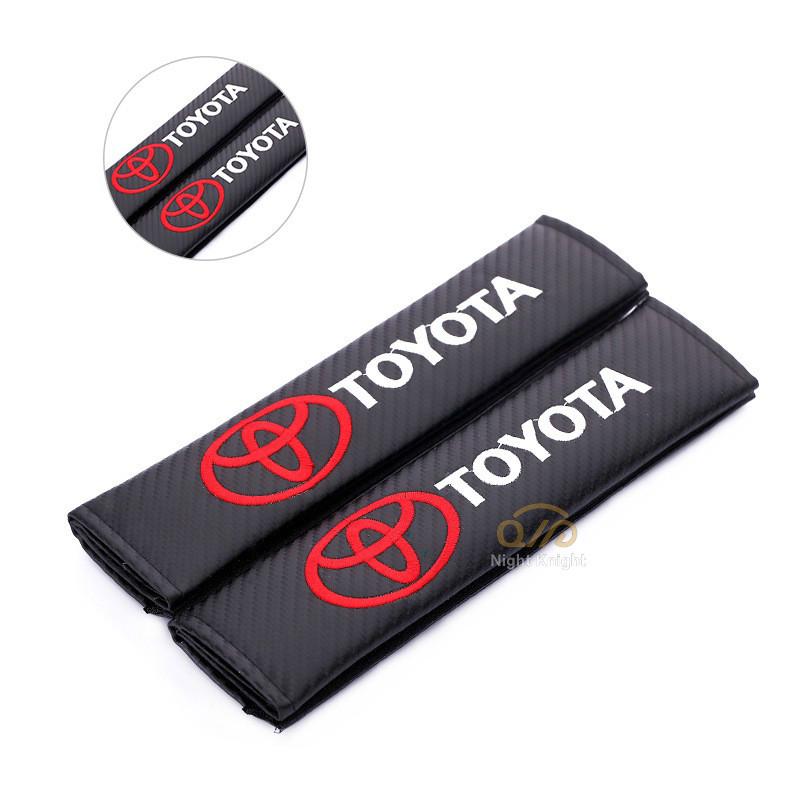 2pcs Cover Sabuk Pengaman Mobil Bahan Serat Karbon Untuk Toyota Camry Altis Vigo Fortuner Chr Vios Yaris Ativ Hilux Avanza