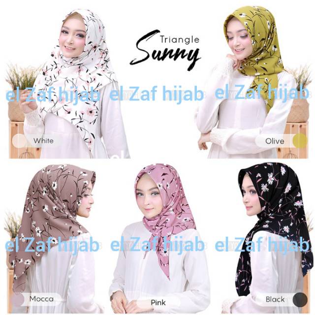Segitiga instan Sunny / jilbab instan motif Monalisa / hijab instan motif / segitiga instan motif